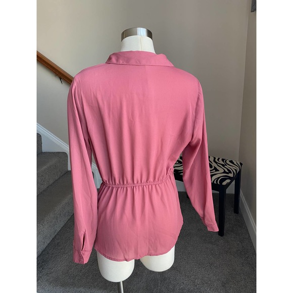 Apt 9 rose pink collared blouse with knot detail, size Medium - Picture 4 of 11